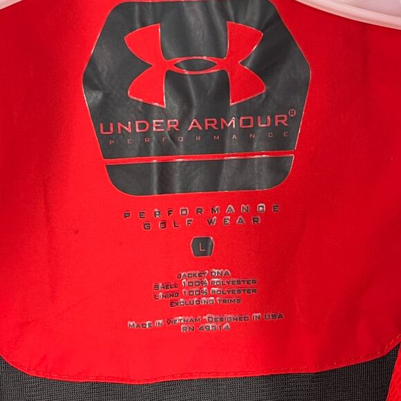 Under Armour Windbreaker Mens Large Red Performance Golf Pullover Greenville SC - Picture 5 of 8